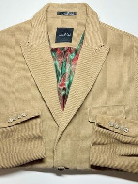 In The Now Tan Corduroy Blazer Sport Coat 42R Paisley Lining Vintage Style NWT‎